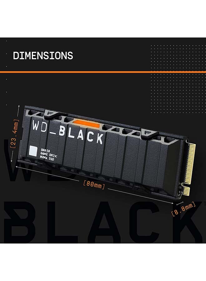 WD WD_BLACK SN850 NVMe  SSD with Heatsink (PCIe Gen4) (works with Playstation 5) 2 TB  - Image 2