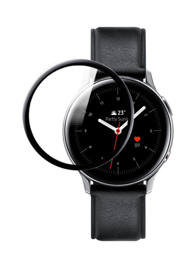 Perfii Tempered Glass Screen Protector For Samsung Galaxy Active 2 Watch 40 mm Clear/Black - Image 1