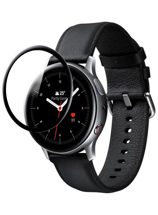 Perfii Tempered Glass Screen Protector For Samsung Galaxy Active 2 Watch 40 mm Clear/Black - Image 2