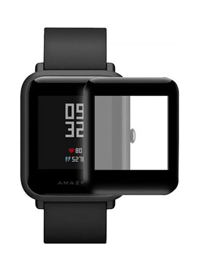 Perfii Curved Screen Protector For Amazfit Bip GPS Smartwatch Clear/Black - Image 1