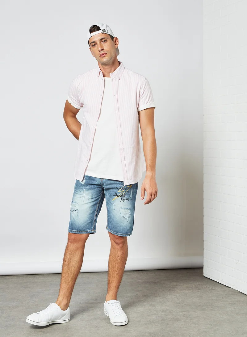 STATE 8 Striped Button Down Shirt