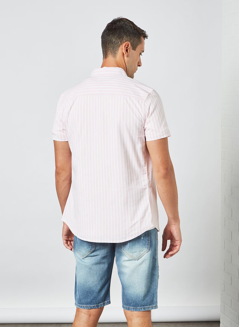 STATE 8 Striped Button Down Shirt Pale Pink - Image 3