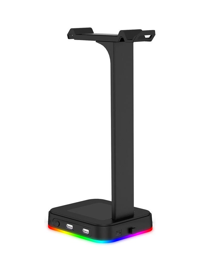 حامل سماعة رأس قابل للفصل بإضاءة متعددة الألوان RGB أسود - Image 1