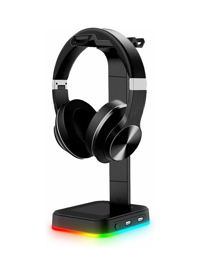حامل سماعة رأس قابل للفصل بإضاءة متعددة الألوان RGB أسود - Image 2