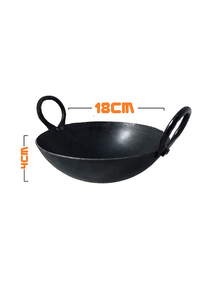 TAJ Iron Deep Kadai/Wok Black 18cm  - Image 2