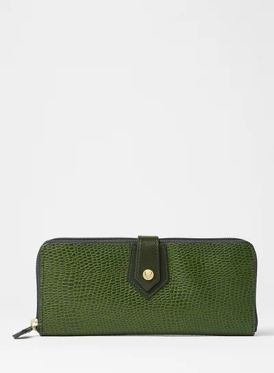 Hidesign Hong Kong Zip Around Wallet Green