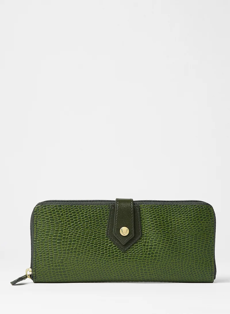 Hidesign Hong Kong Zip Around Wallet Green