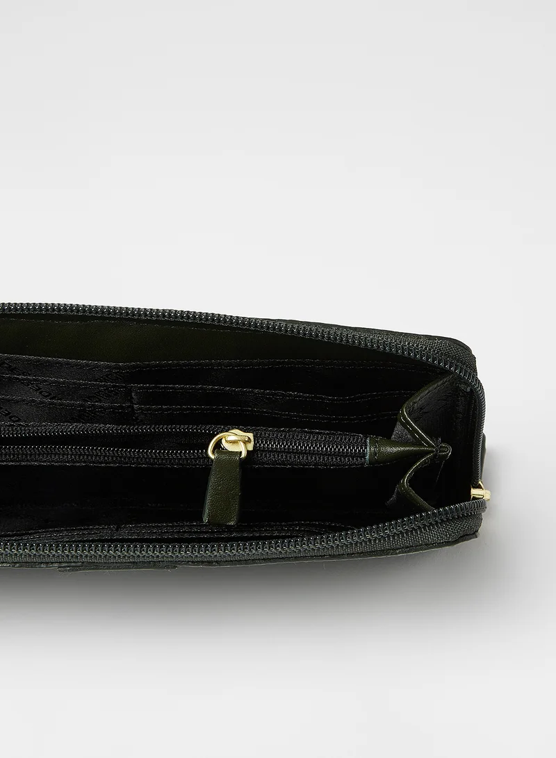 Hidesign Hong Kong Zip Around Wallet Green