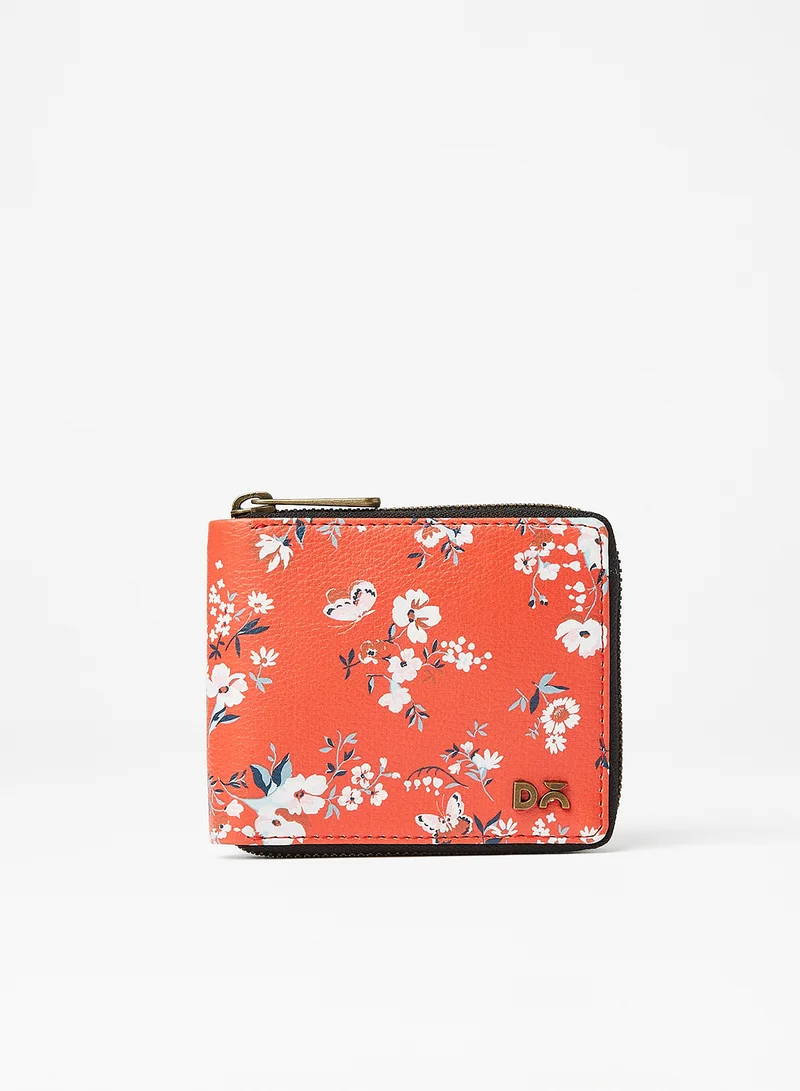 DailyObjects Butterflies Zip Wallet Orange