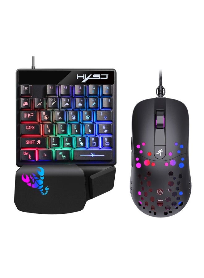 إتش إكس إس جيه V400 لوحة مفاتيح ألعاب بيد واحدة 35 مفتاح وماوس ألعاب RGB A904 - Image 1