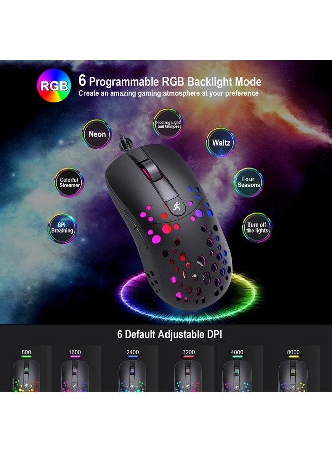إتش إكس إس جيه V400 لوحة مفاتيح ألعاب بيد واحدة 35 مفتاح وماوس ألعاب RGB A904 - Image 5