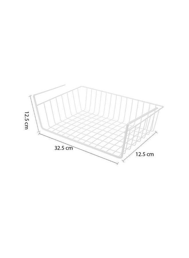 إيست ليدي سلة تخزين معدنية توضع أسفل الرف للتنظيم أبيض 32.5x12.5x12.5سم - Image 2