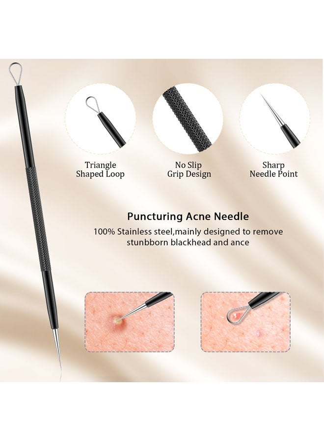 Rock Pow Blackhead Remover Pimple Popper Tool Kit black  - Image 2