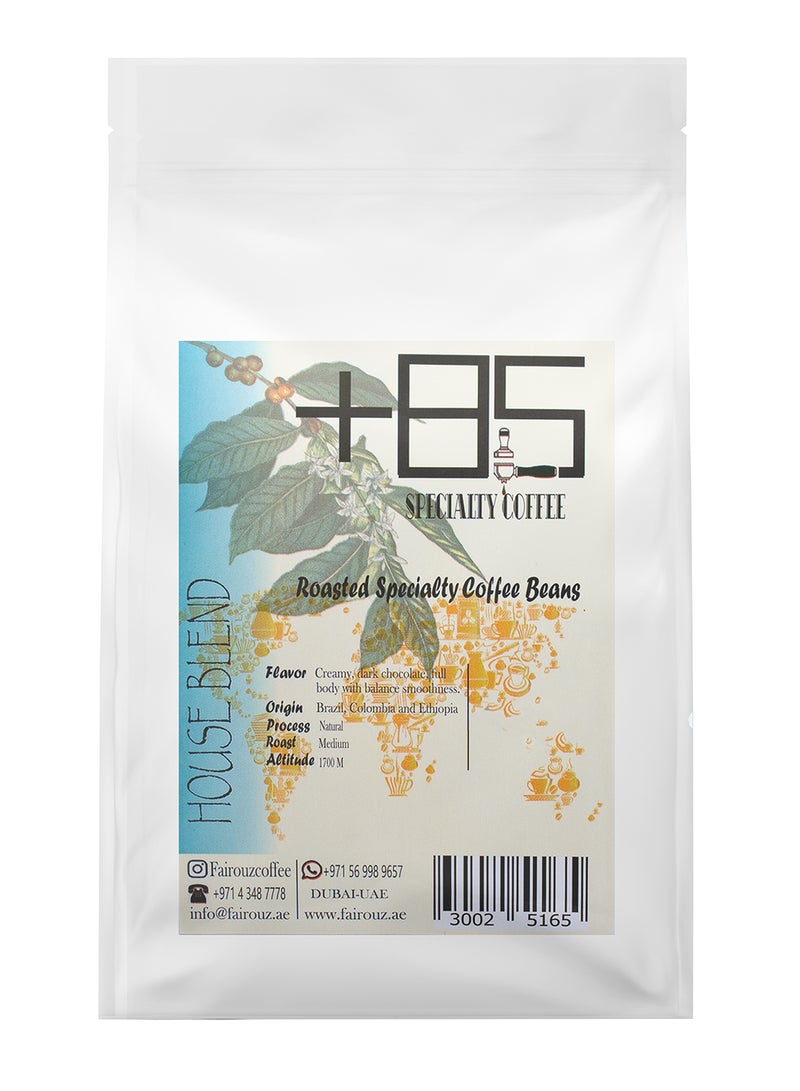 FAIROUZ COFFEE & ROASTERY Plus 85 House Blend Roasted Specialty Coffee Beans 250grams  - Image 1