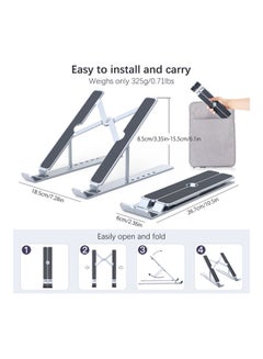 dodocool Foldable Adjustable Laptop Stand White/Black  - Image 4