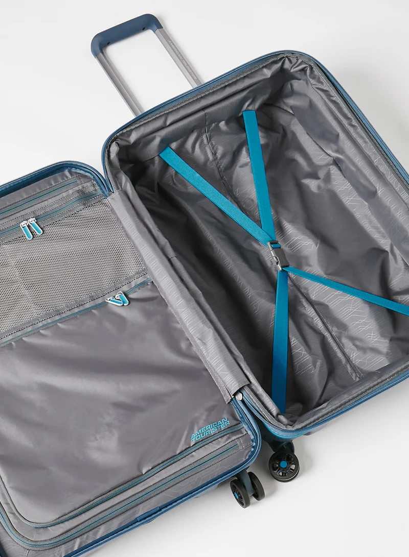 AMERICAN TOURISTER American Tourister Technum Spinner 55 cm - Metallic Blue - 3 Years Global Warranty Metallic Blue