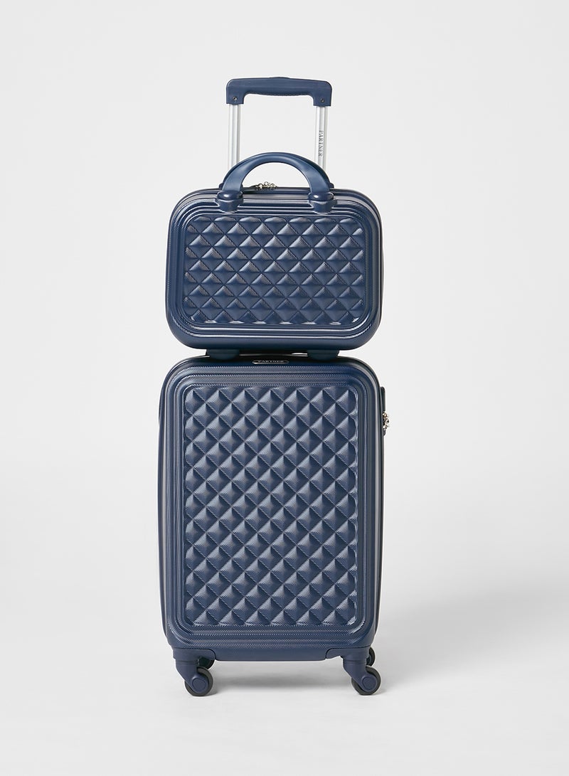 PARTNER - 2-Piece Cabin Luggage Trolley And Beauty Case Set Blue - Image 1
