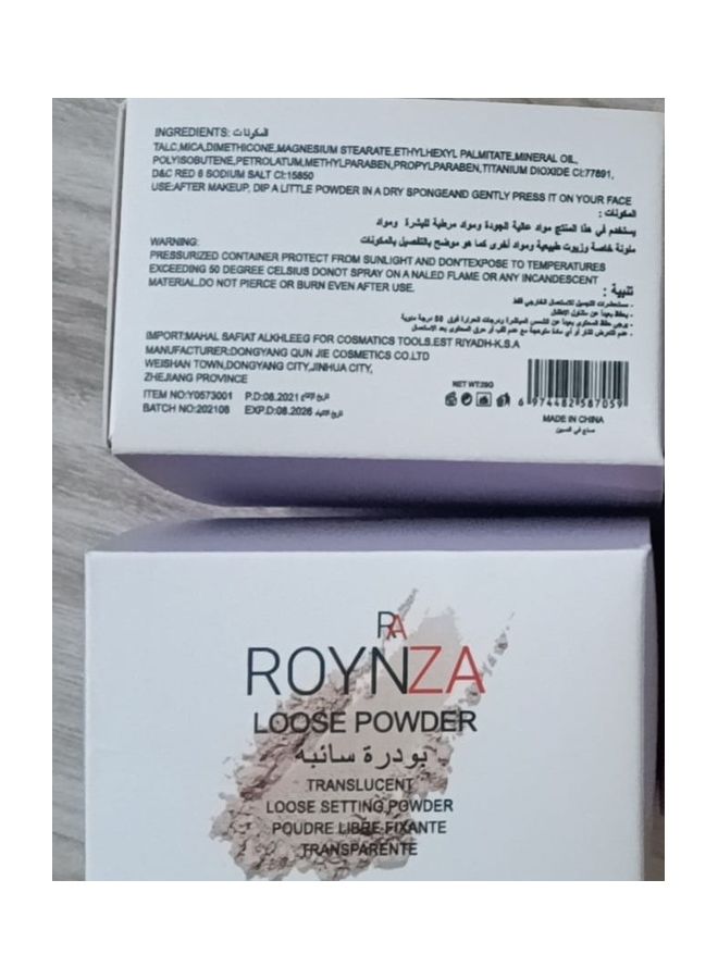 ROYNZA - Loose Translucent powder to fix and fill in the blankstrans transparent on beige transparent on beige - Image 1
