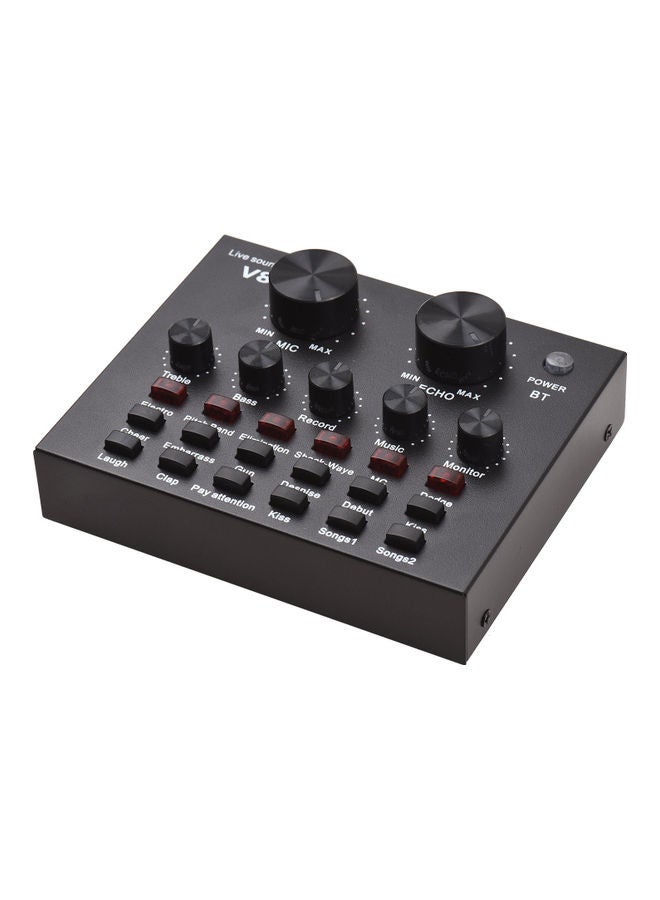 V8 External Live Sound Card Condenser Microphone Set Black