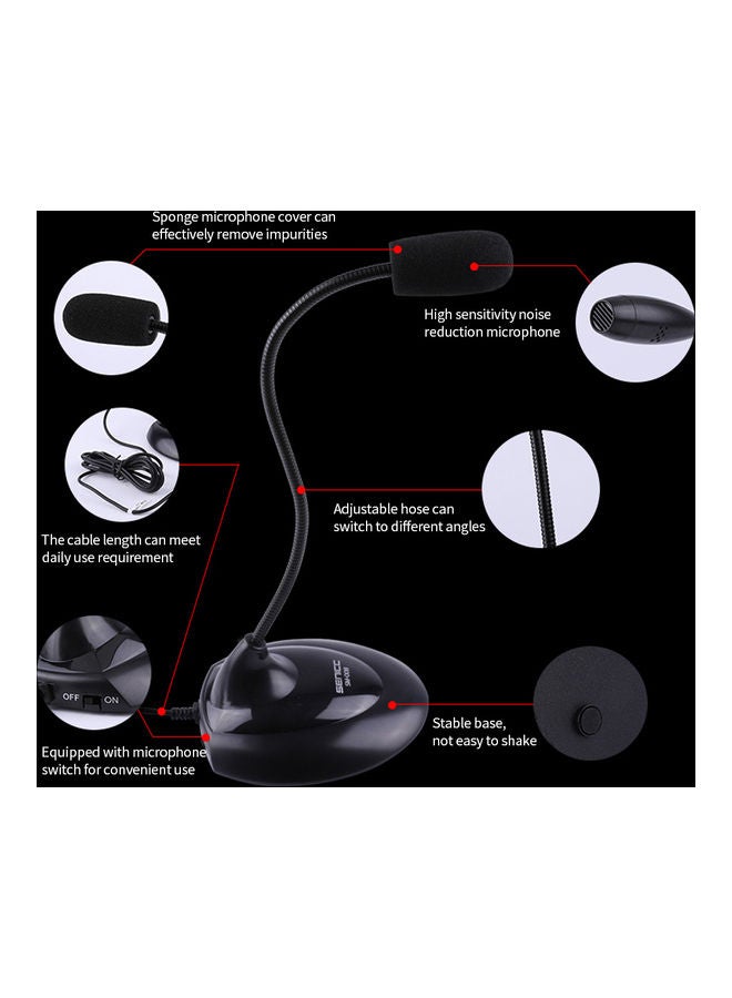 3.5Mm Multifunctional Desktop Microphone Black - Image 3