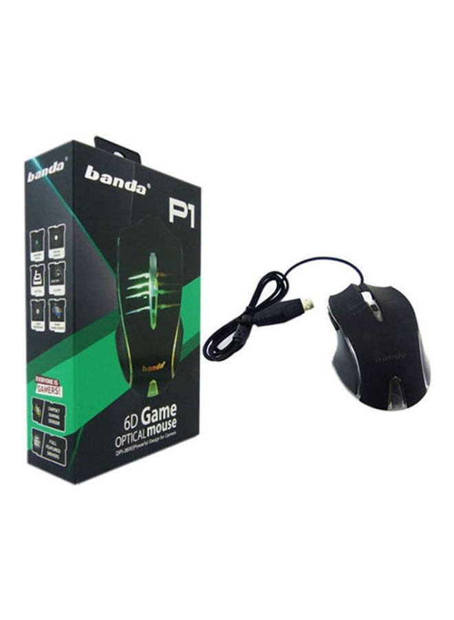 باندا ماوس الألعاب بوصلة USB أسود - Image 2