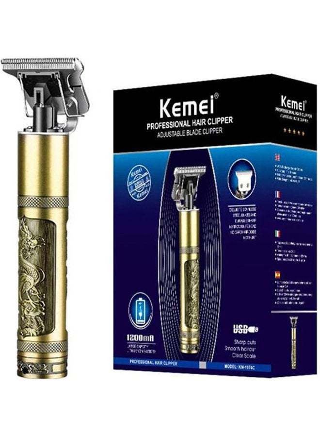 Kemei KM 1974c Professional Hair And Beard Trimmer Metal Gold - Image 1