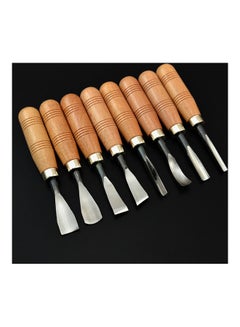 Generic 8-Piece Wood Carving Tools Set Biege/Silver 15.00X2.50X15.00cm  - Image 2