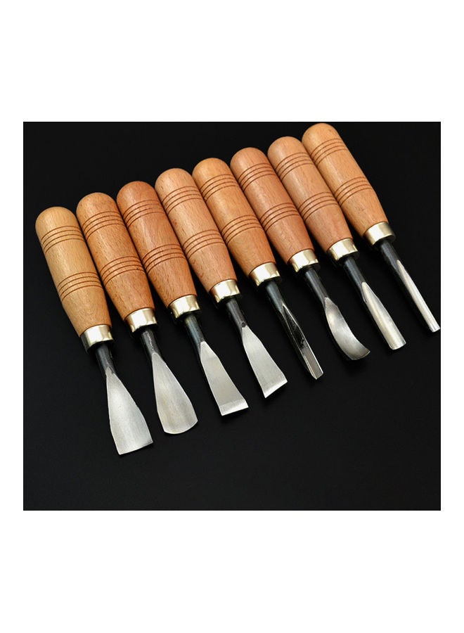 Generic 8-Piece Wood Carving Tools Set Biege/Silver 15.00X2.50X15.00cm  - Image 2