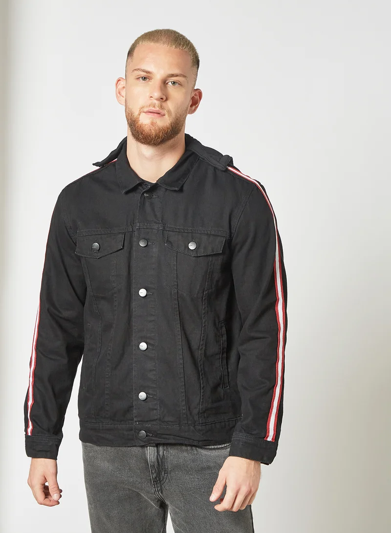 HIGHLANDER Button Down Hooded Jacket Black