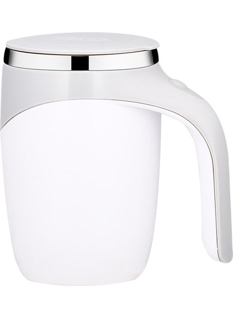 Self Stirring Mug With Lid Automatic Magnetic Stirring Coffee Cup White
