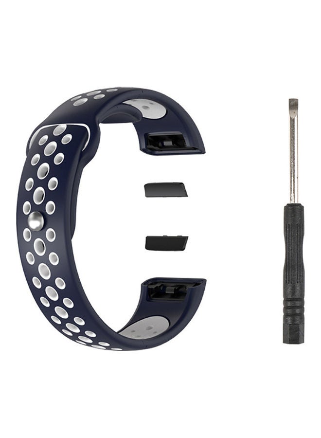 S-Color Replacement Strap For Huawei Band 6 Blue/White - Image 4