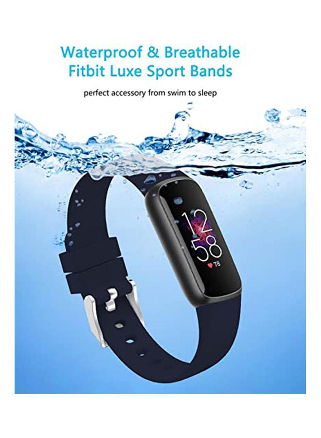 S-Color Replacement Strap For Fitbit Luxe Fitness And Wellness Tracker Navy Blue - Image 2