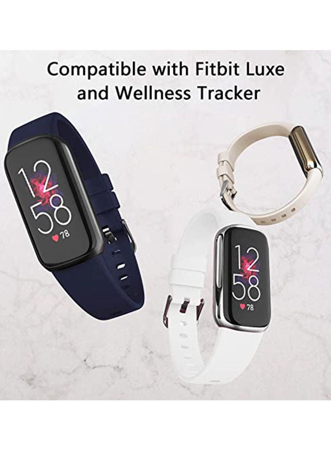 S-Color Replacement Strap For Fitbit Luxe Fitness And Wellness Tracker Navy Blue - Image 4