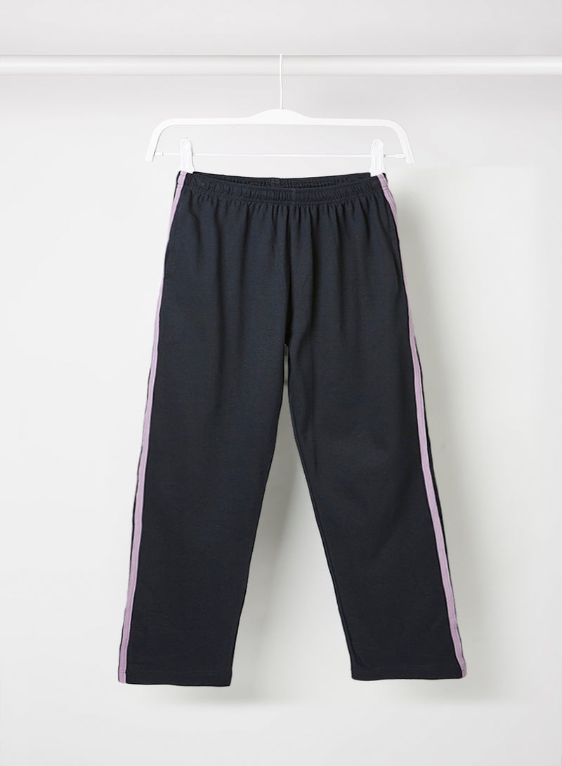 Emirates Industries School Track Pants Navy/Purple Piping - Image 1
