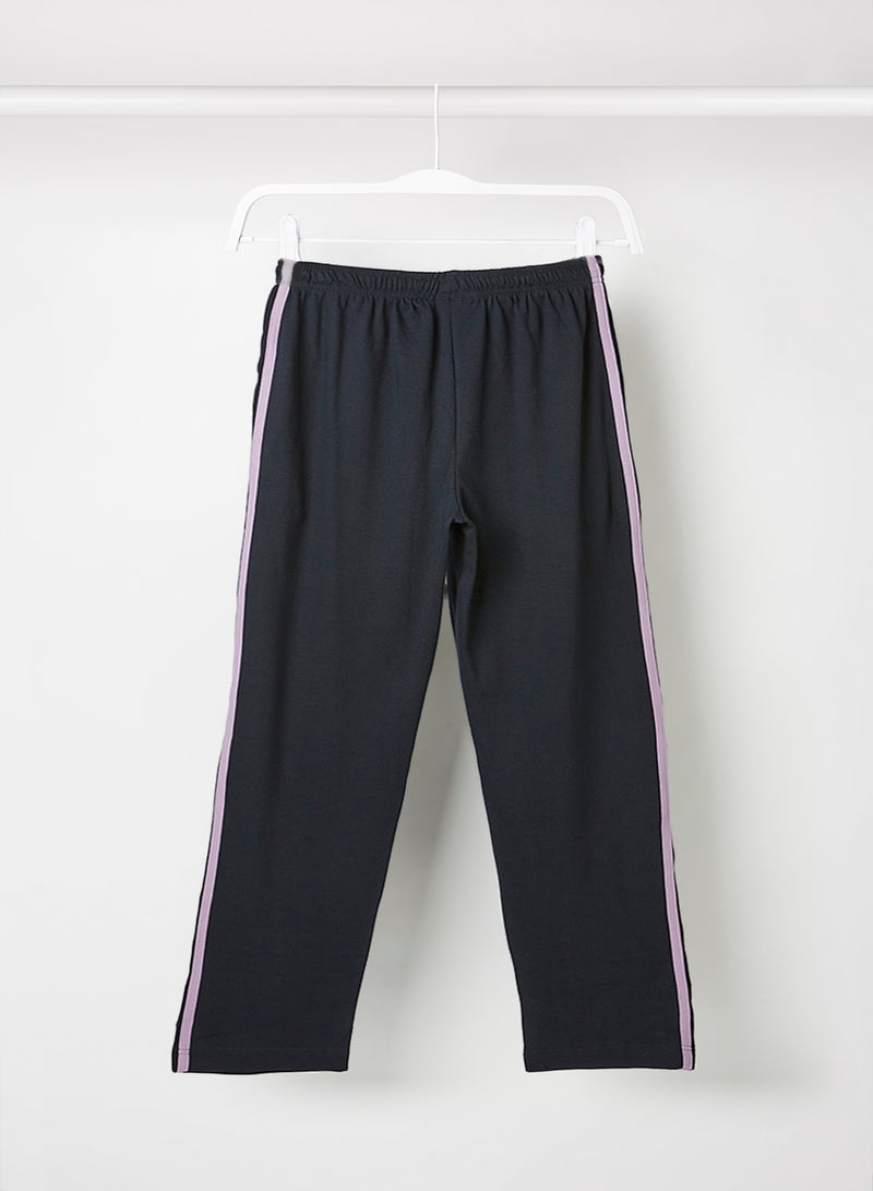 Emirates Industries School Track Pants Navy/Purple Piping - Image 2