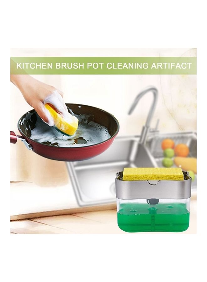 فيد موزع صابون للحمام شفاف/ أسود 10x14x10.5سم - Image 3