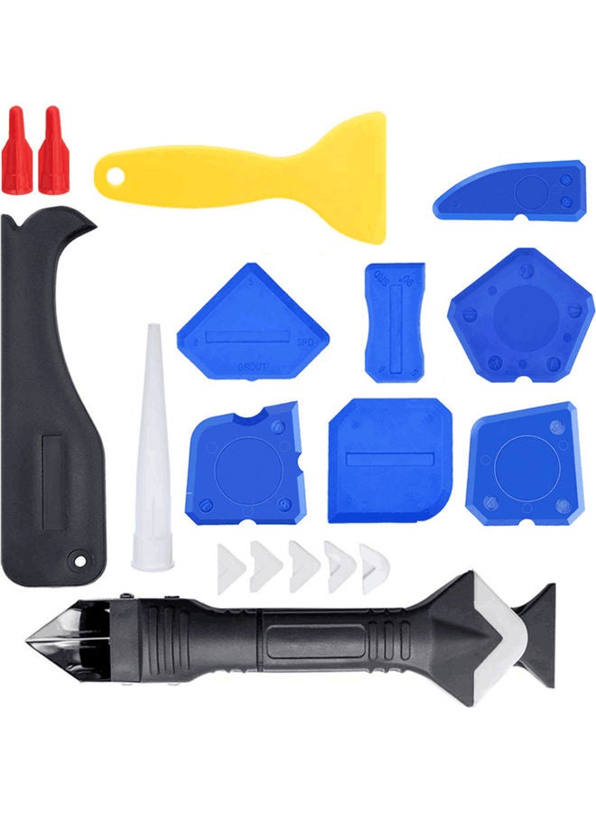 19-Piece 3 in 1 Silicone Caulking Sealant Finishing Tool Blue  - Image 1
