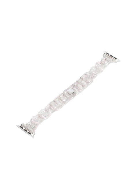 Replacement Chain Marble Resin Band 42/ 44 mm For Apple iWatch Clear/Blue