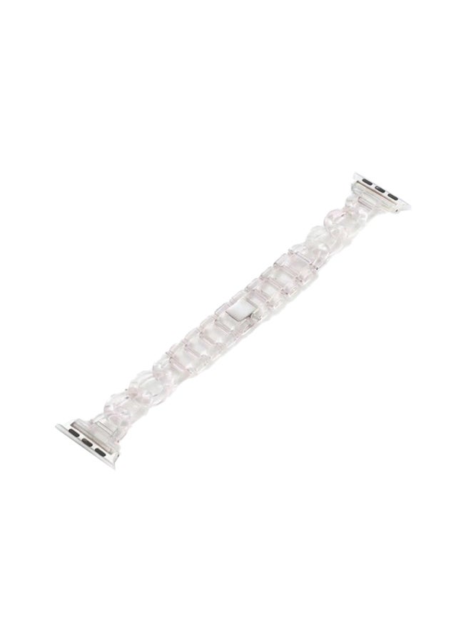 MARGOUN - Replacement Chain Marble Resin Band 42/ 44 mm For Apple iWatch Clear/Blue - Image 1