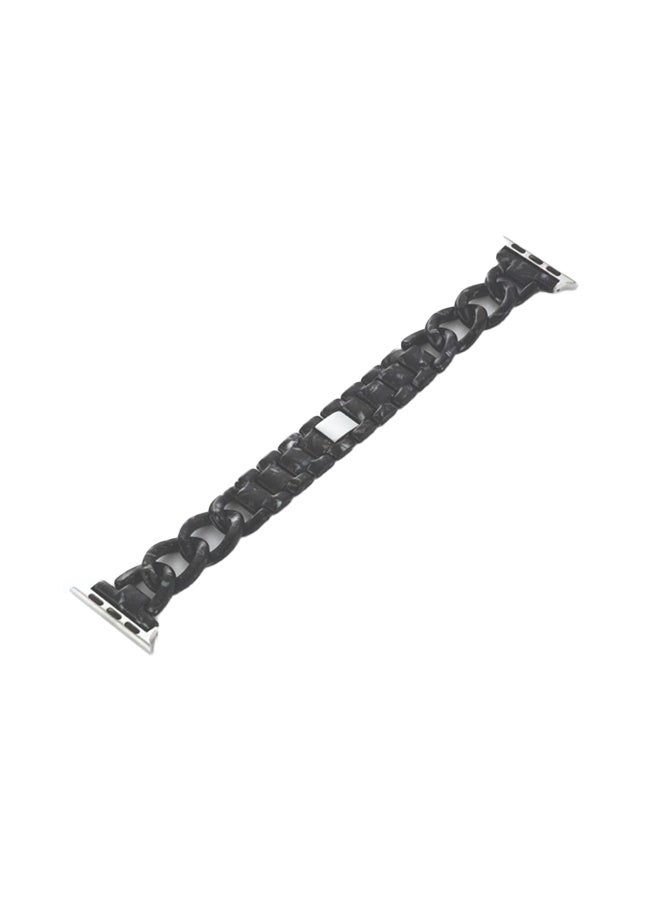 MARGOUN Replacement Chain Marble Resin Band 42 / 44 mm For Apple iWatch Black  - Image 1