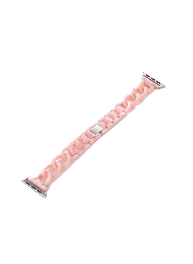 MARGOUN Replacement Chain Marble Resin Band 42 / 44 mm For Apple iWatch Pink