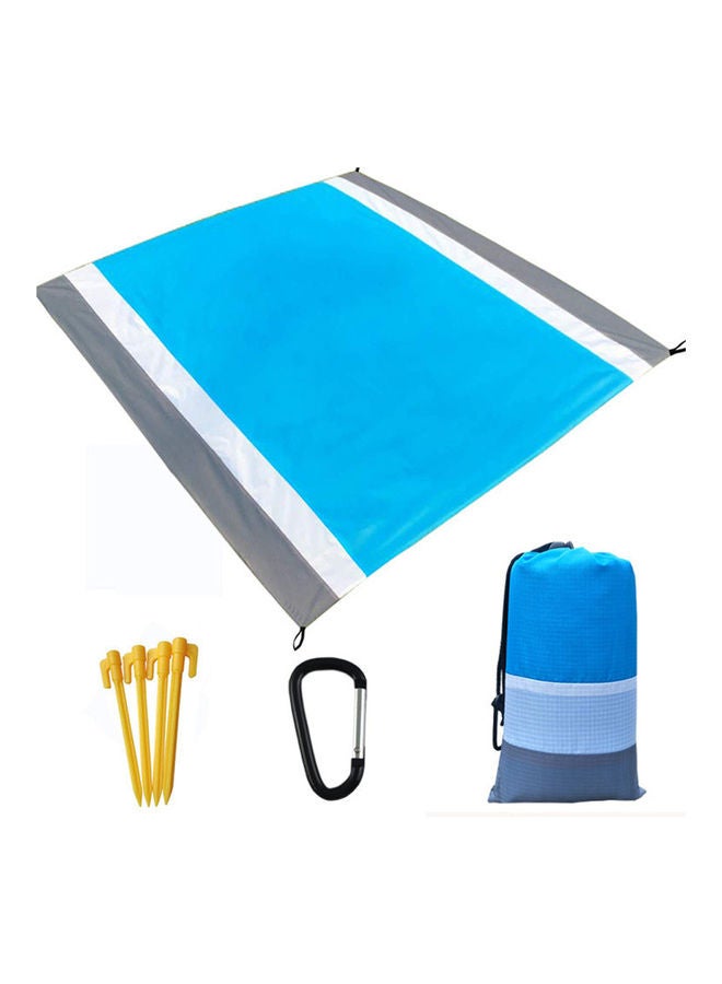 Camping Waterproof Beach Mat Gray White Blue 19x3x11cm - Image 1