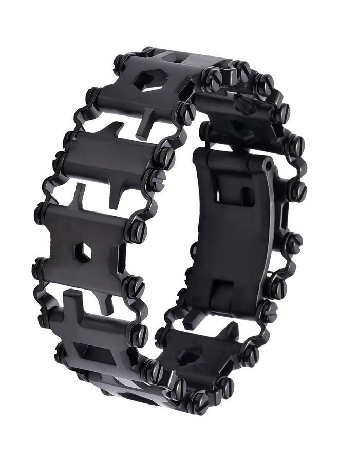 29 In 1 Wearable Multifunction Bracelet Outdoor Survival Tool Black  - Image 1