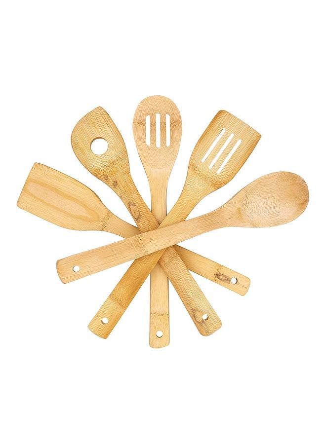 كلاسي تاتش طقم ملاعق خشبية للطهي والتقديم مع حامل مكون من 5 قطع بيج 30سم - Image 5