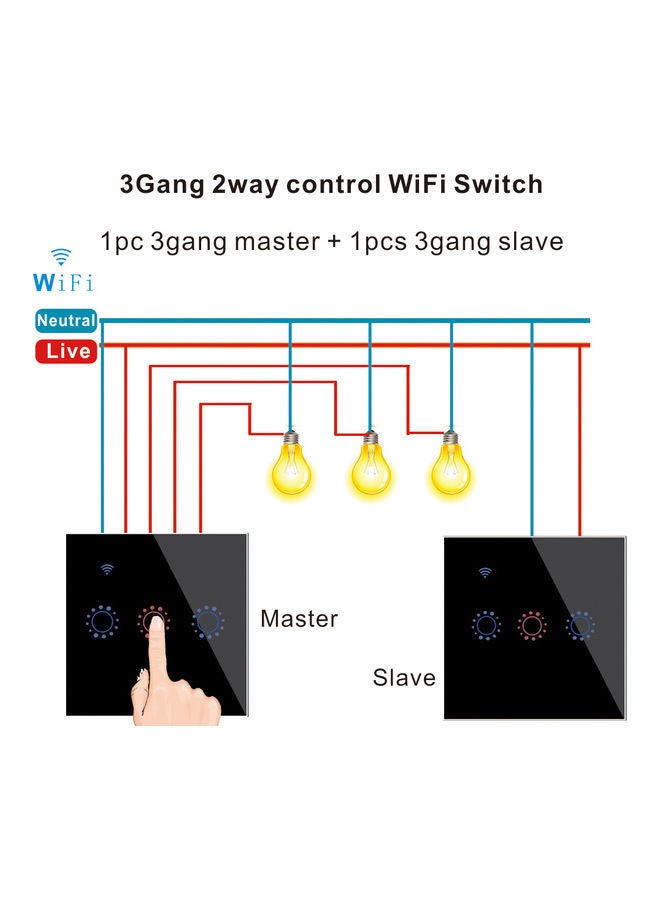 Generic 2-Piece Smart Switch Set Black  - Image 3