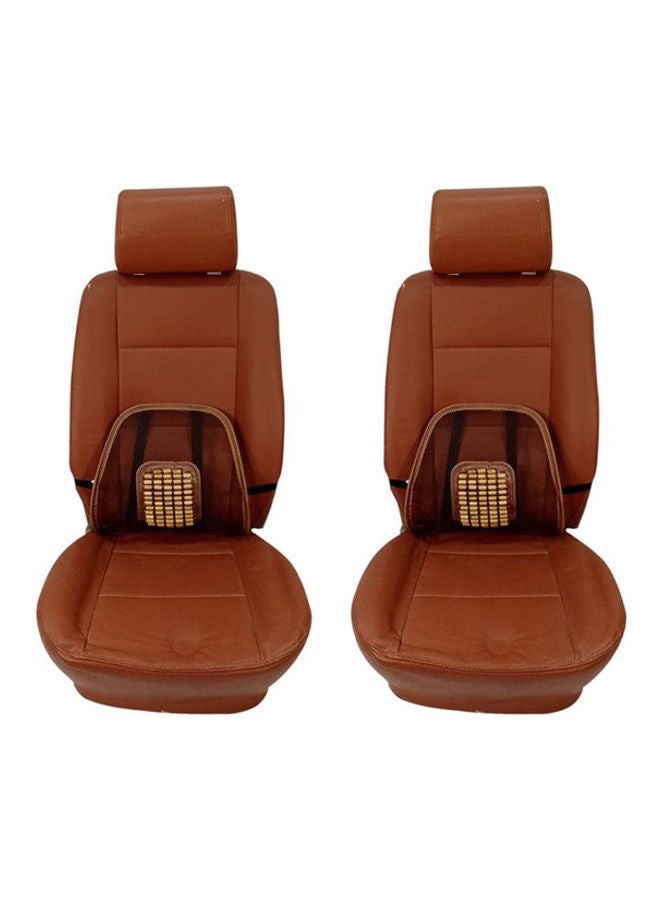 2-Piece Wood Beaded Cooling Ventilated Car Cushion Cover Set - Image 1
