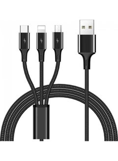 3-In-1 Data USB Charge And Sync Cable Black