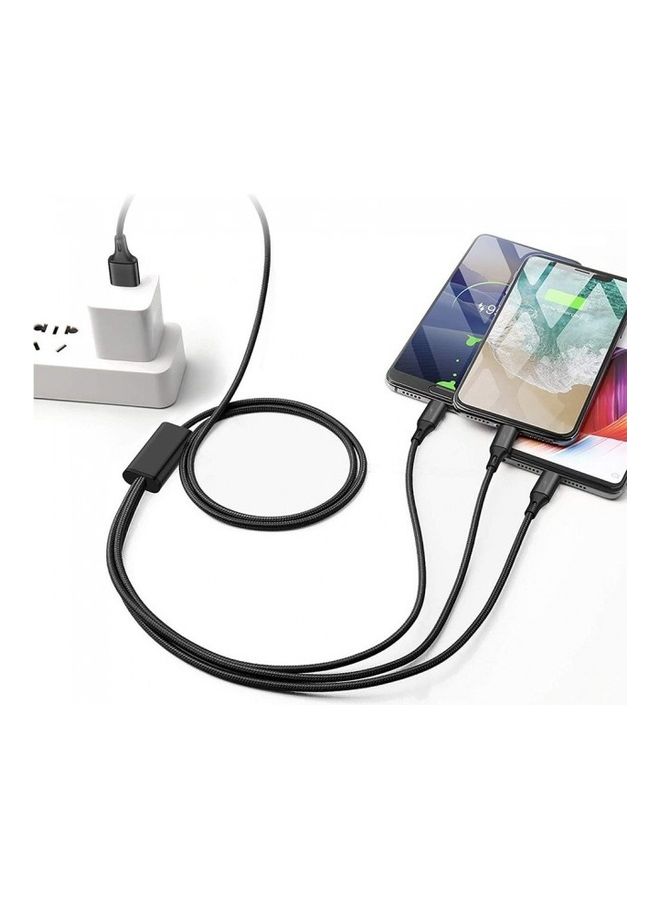 MARGOUN - 3-In-1 Data USB Charge And Sync Cable Black - Image 1