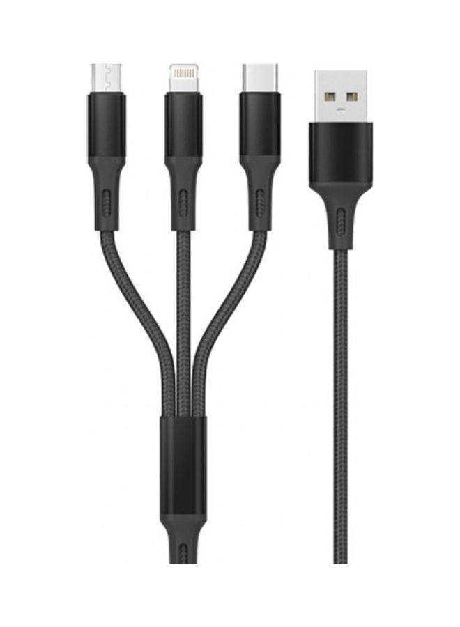 MARGOUN - 3-In-1 Data USB Charge And Sync Cable Black - Image 1