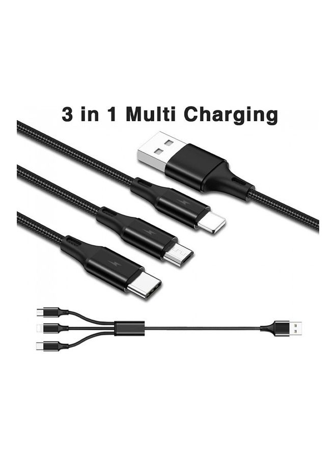 MARGOUN - 3-In-1 Data USB Charge And Sync Cable Black - Image 1